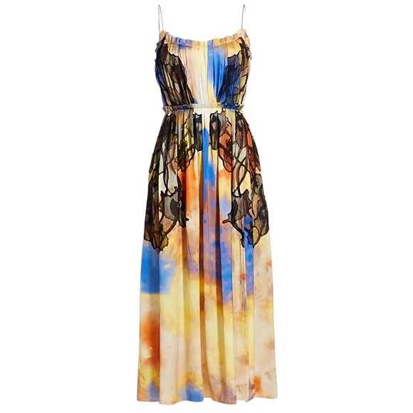 JASON WU COLLECTION RUNWAY OMBRE SILK MIDI DRESS SIZE S/M NEW - Picture 9 of 14